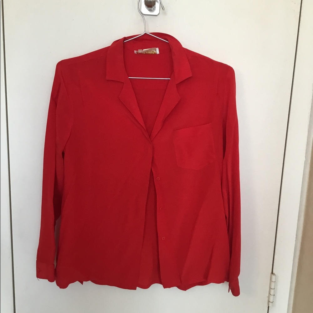 Silk blouse red
